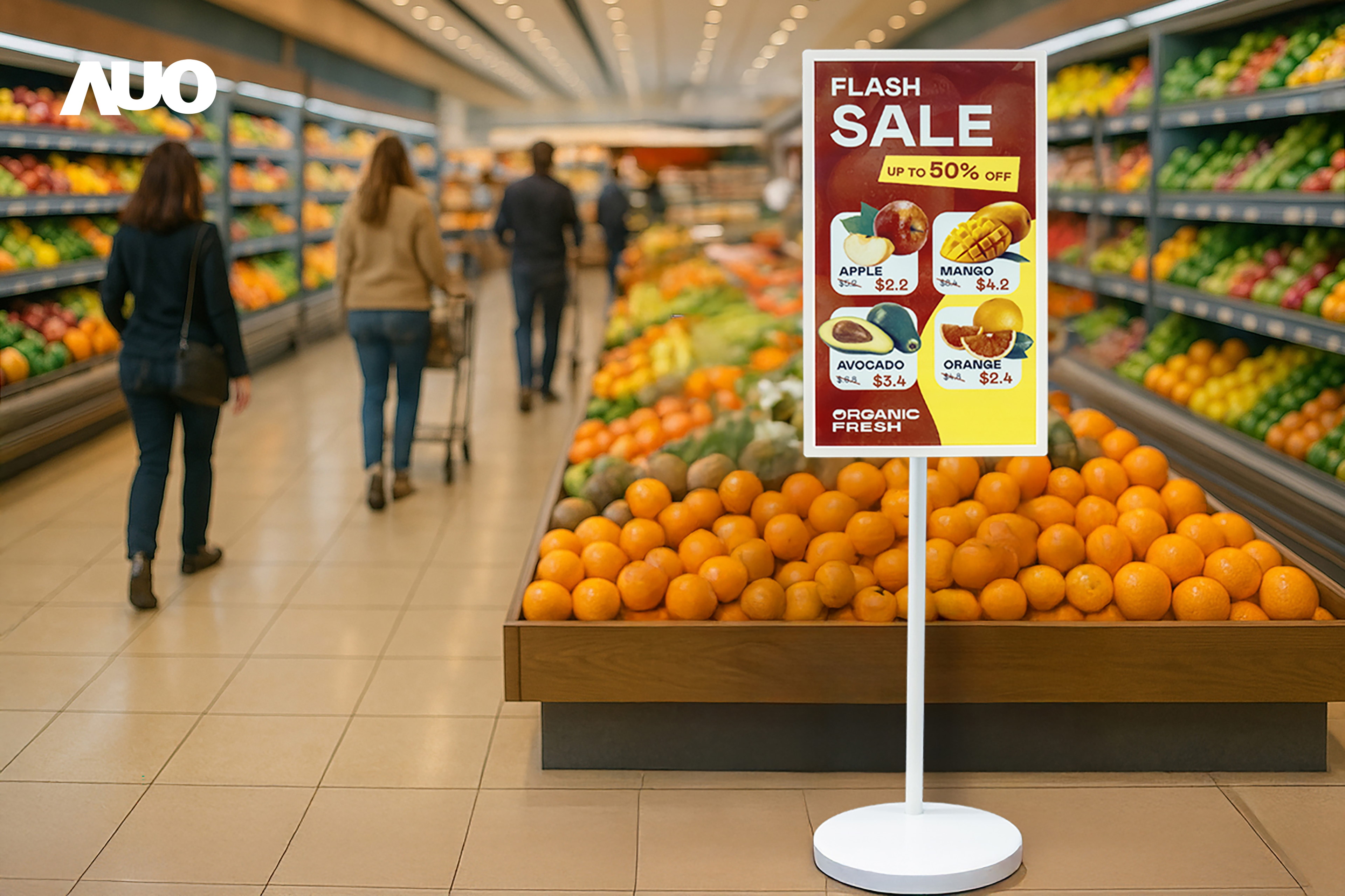 達擎首亮相低功耗、全彩的「aecoPost電子紙解決方案」，僅在更新畫面時需要微量的電力驅動，無需佈建電線的便捷設計，使其可靈活應用、隨意置放，並可透過雲端或行動裝置app，輕鬆管理及排程廣告內容，晉升店頭行銷利器。